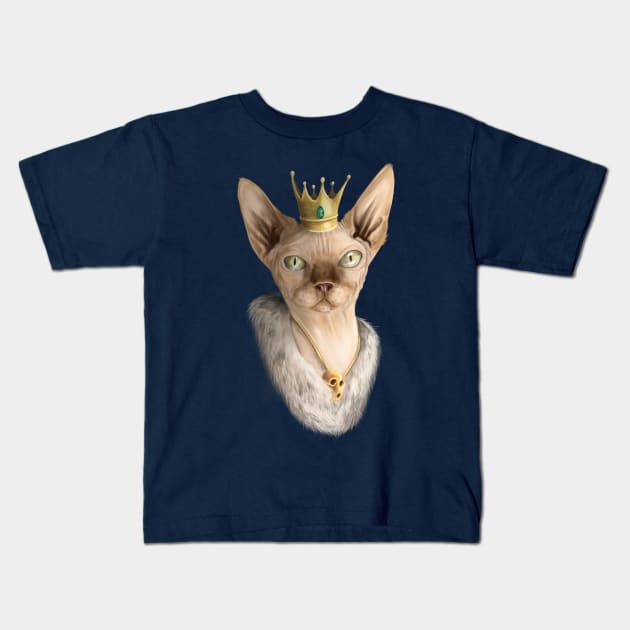 Royal Sphynx cat Kids T-Shirt by Spectralstories